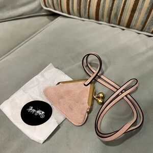 Coach Runway Triangle Kisslock Pouch Pendant Necklace New